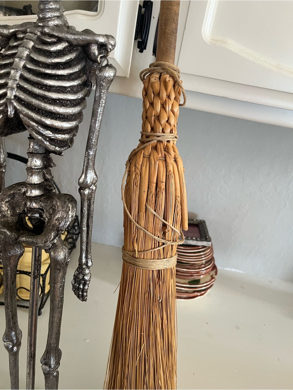 Handmade Natural Straw Witch Broom - Halloween bundle